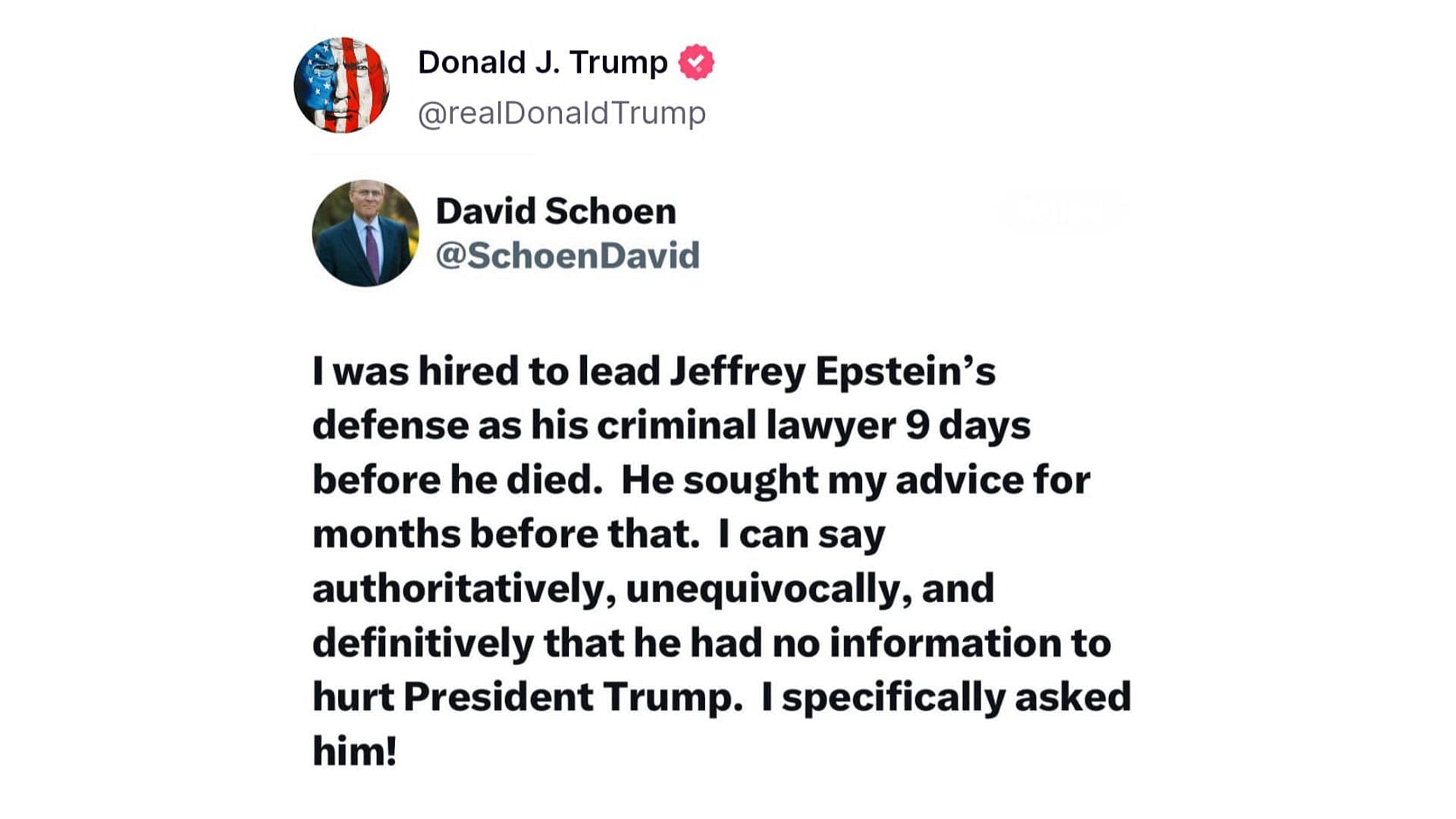 Donald Trump's post on Truth Social (Image via Truth Social)